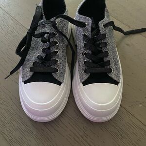True Religion Glittery Silver and Black Sneakers